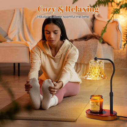 Candle Warmer Lamp with Candle Melter, Electric Candle Lamp Warmer, with Timer & Dimmer Height Adjustable Scented Candles, Mother's Day Christmas Gift for Mom, Candle Warmer Lamp Bulbs for Home Deco