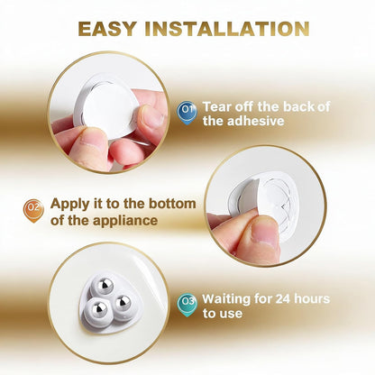 Self Adhesive Appliance Sliders 8 Pack Kitchen & Furniture Rollers | Move Small Appliances Easily 360° Glide No Tools Peel Stick 12lbs Per Wheel