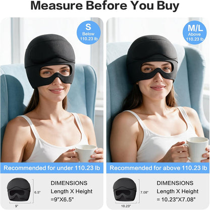 2 in 1 Migraine Relief Cap with Gel Eye Mask, Headache Relief Cap Ice Head Wrap Hot and Cold Therapy Hat Gift for Women for Headache Puffy Eyes Sinus and Tension Stress Relief (Light Purple)