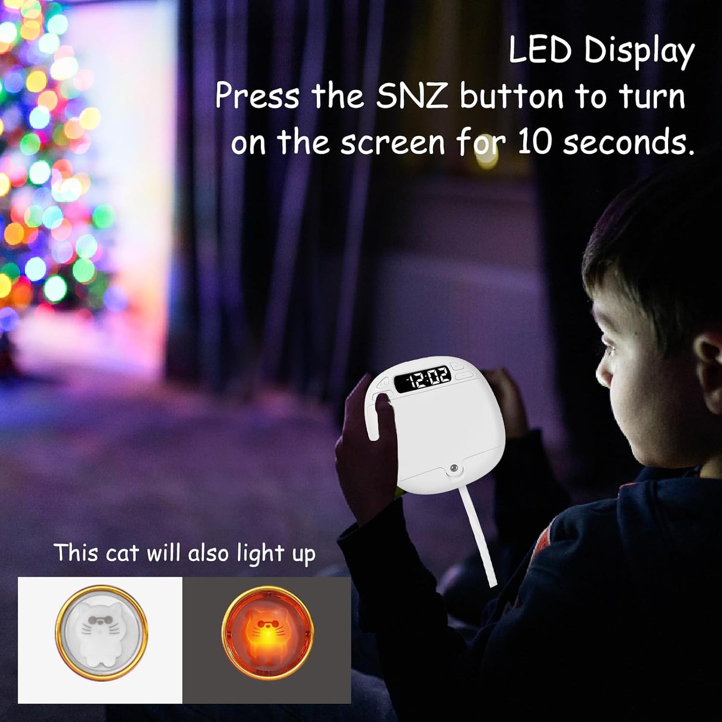 Vibrating Alarm Clock,Alarm Clock for Heavy Sleepers,Battery Alarm Clock,Bed Shaker Alarm Clock for Deaf People,Hearing Impaired,Digital Clock Battery Operated-White