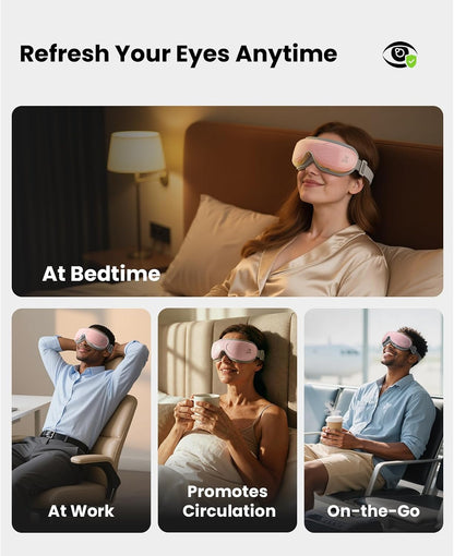 BOB AND BRAD Eye Massager with Heat FSA Eligible HSA, Birthday Gifts for Women Men Mom, Heated Eye Mask for Migraines with Music, Smart Migraine Massager for Dry Eyes Relief & Improve Sleep