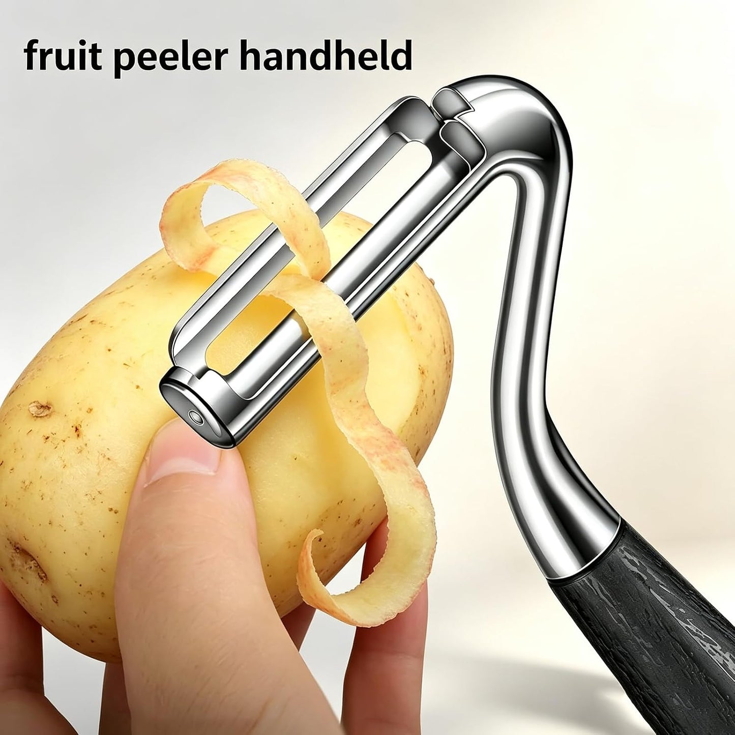 Large Y Veg Peeler, Wide Serrated Stainless Steel Blade Wood Handle | Practical cabbage peeler with built-in potato eye remover, lightweight compact kitchen tool. Ideal gift for home cooking