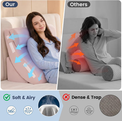 5PCS Wedge Pillow Set for After Surgery, Adjustable Orthopedic Foam Bed Wedge Pillow for Acid Reflux, GERD & Heartburn Relief, Back & Leg Elevation Support for Sleeping & Sitting Up, White Grey