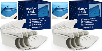 The Original USA Patented ZlumberLock - Secure Sheet Holder with Heavy-Duty Mattress Straps – No More Loose Bedding, Universal Fit, Easy One-Time Installation