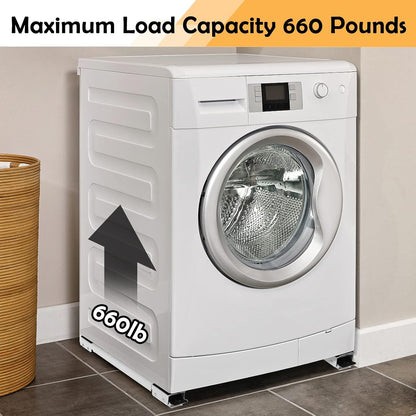 Extendable Furniture Appliances Rollers, Mover Tools for Moving, Black | 24 Roller & Brake Equipment for Heavy Washing Machine Refrigerator for Mobile Wheels Strong Base Stand Hold Up to 660 lb