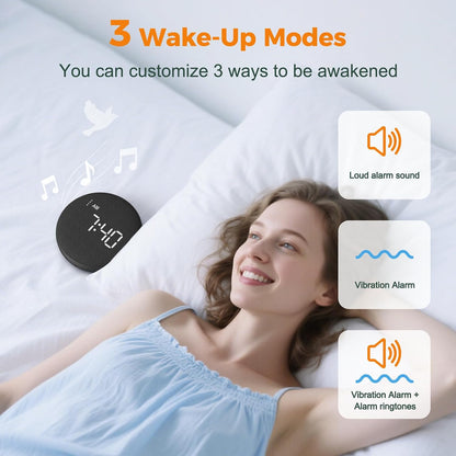 Gianna Loud Alarm Clock with Bed Shaker for Deep Sleepers and Everyday Use