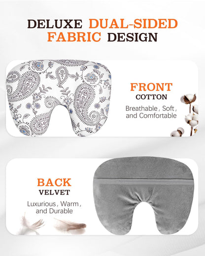 Heating Pad for Neck and Back, Extra Long Microwavable Weighted Moist Heat Pack, Reusable Neck and Back Wrap for Sore Muscles & Stress Relief
