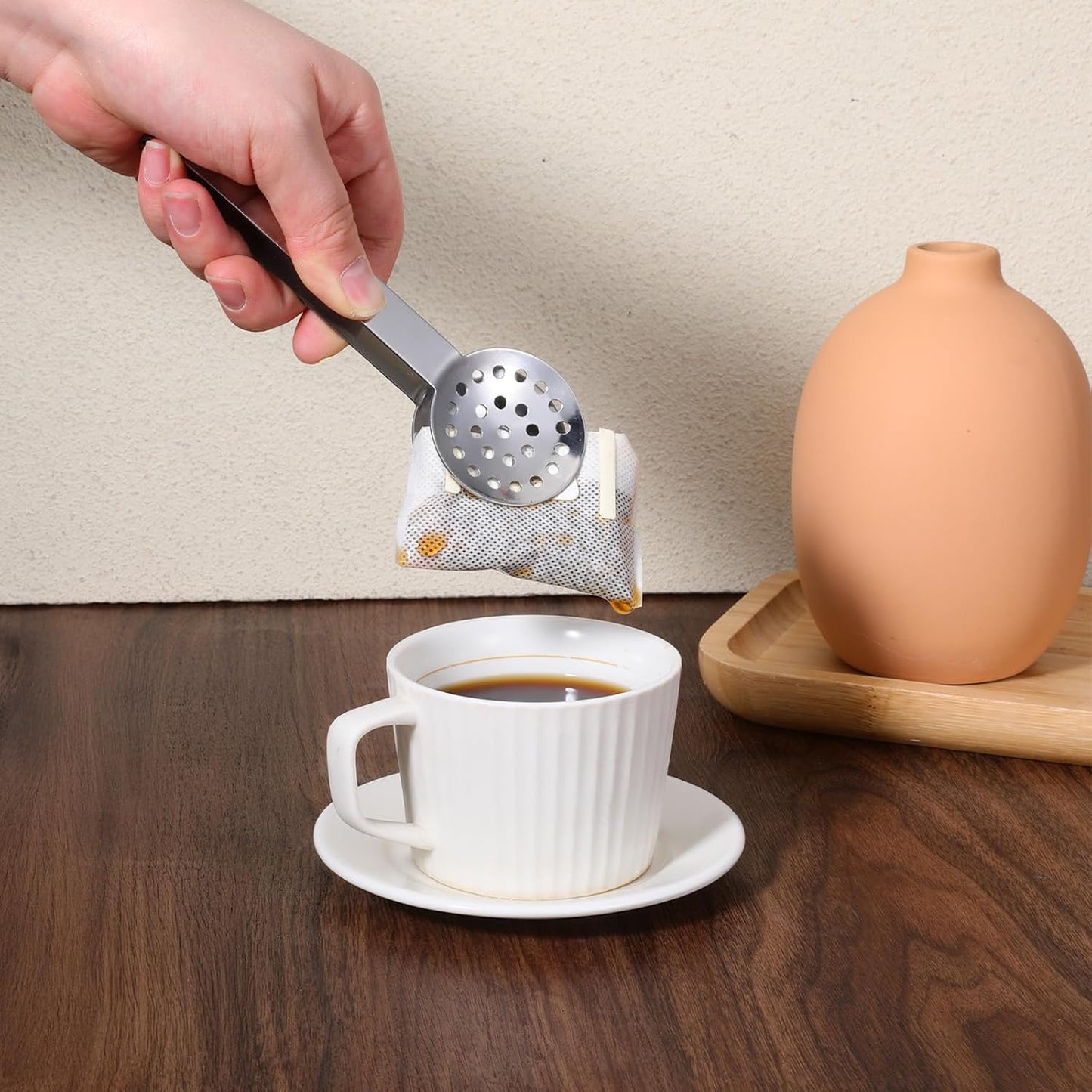 2 Pack Tea Bag Squeezer, Tea Accessories for Tea-Lovers, Stainless Steel, Durable Strainer Gripper, Ergonomic Dispenser Accessories