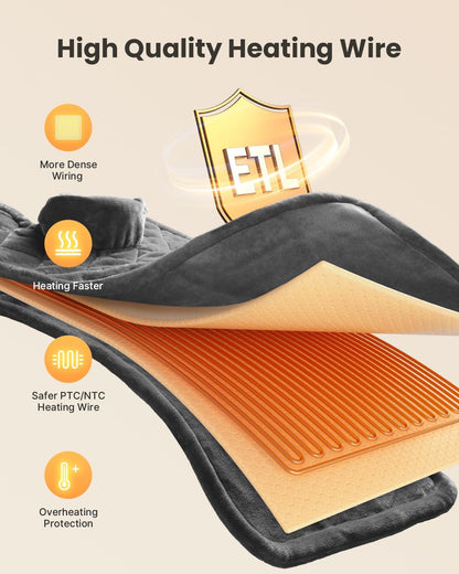 iDOO Heating Pad for Back Pain Relief, Birthday Gifts for Men Women Her Mum, FSA Eligible Items Only List, Weighted Heating Pad for Neck & Shoulders, ETL Electric Heat Pad, 24"x33"