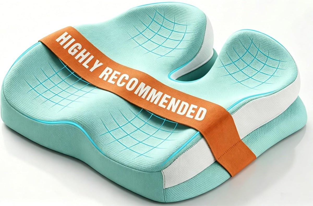 Memory Foam Ergonomic Seat Cushion for Office Chairs Pain Relief