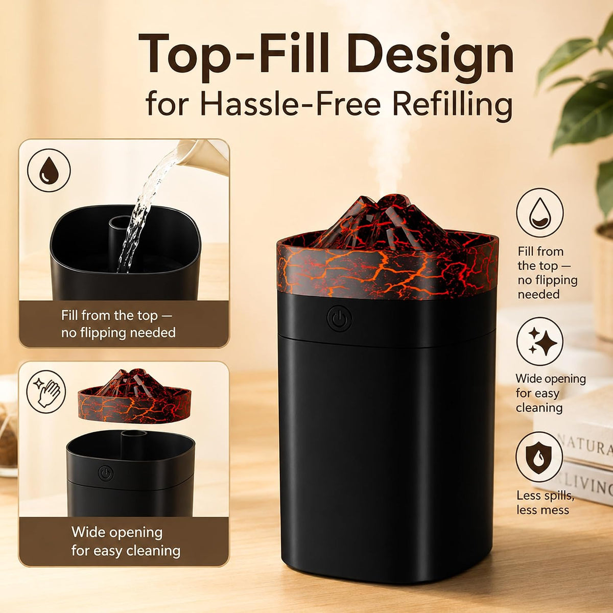 300ml Cool Mist 7 Colorful Lights Humidifier, 10-20 Hour Runtime for Plants
