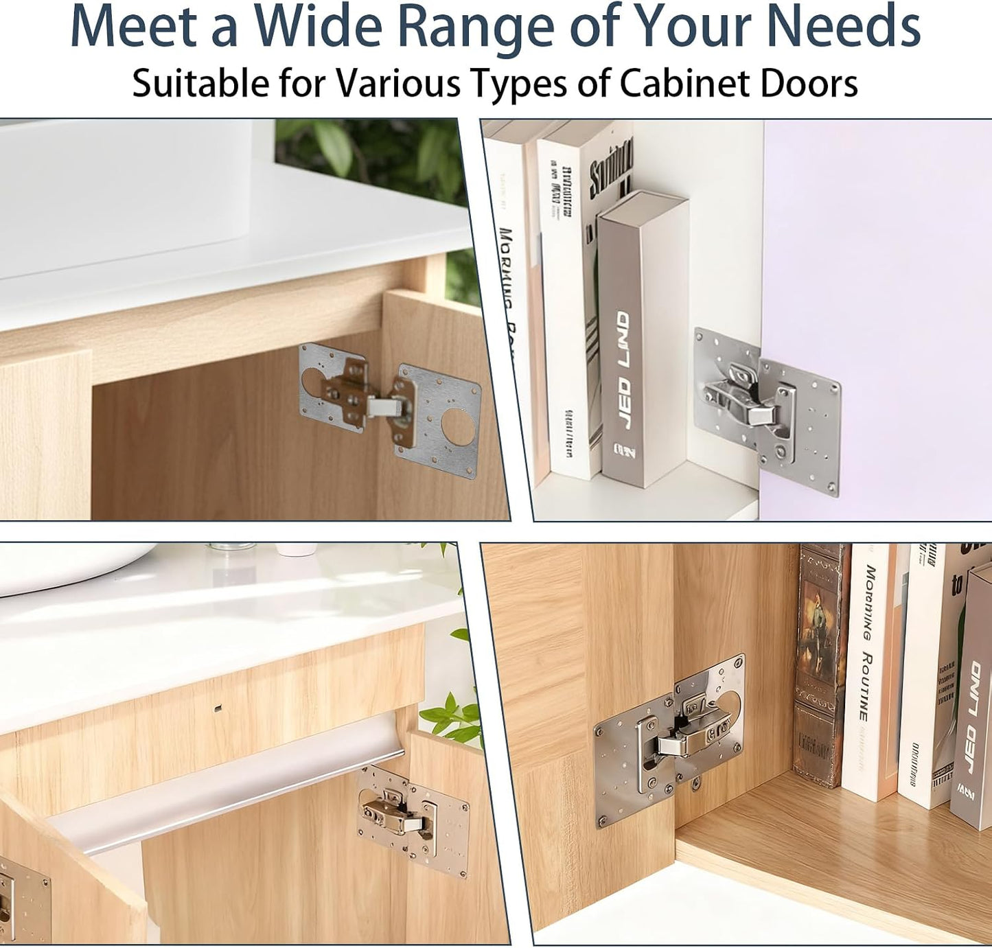 20 Pcs Cabinet Hinge Repair Plate,Stainless Steel Door Hinge Repair Plate | Metal Large Fix Board Replacement Kit, with Screws, for Kitchen Cabinet, Cupboard Doors and Furniture