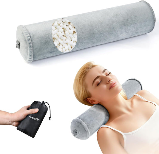 Luxtude Inflatable Neck Roll Pillow for Sleeping, Travel Neck Pillow