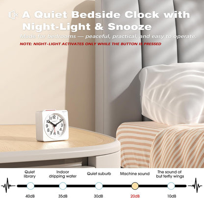 AYRELY® 2.6" × 1.4" Ultra Small Battery Operated Analog Travel Alarm Clock