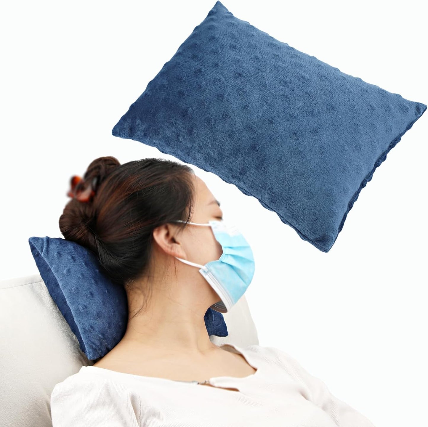 Small Knee Pillow for Side Sleepers, Soft Leg Pillows Relief from Knees, Sciatica, Hips, Joints Between Legs, Back Pain When Side Sleeping, Leg Alignment Knee Support Pillow, Minky Dot Black