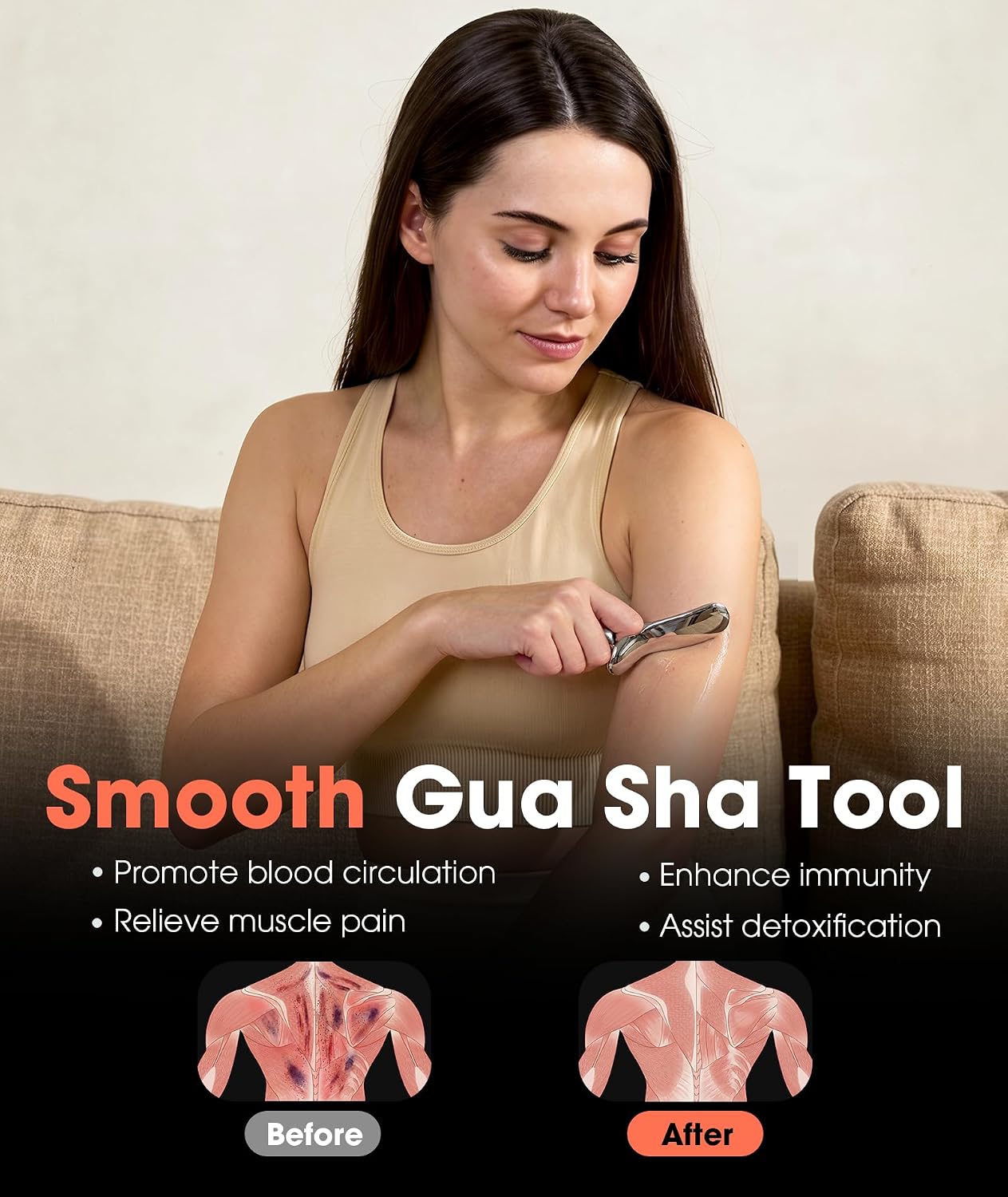 Gua Sha Trigger Point Massage Tool, Deep Tissue Massage Tools, Muscle Knots Remover, Scraper Therapy Tools for Full Body Pain Relief & Tension Release, Pocket Design Gifts for Women Men