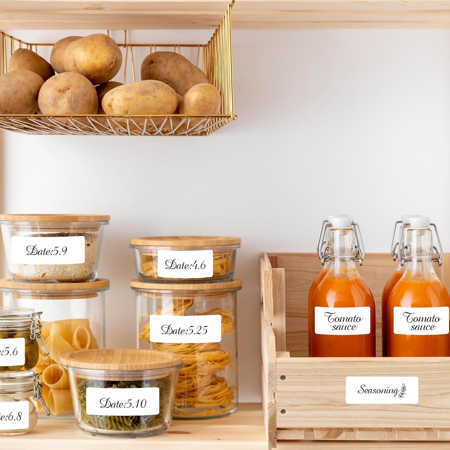 Removable Freezer Labels, Date Label 1x2 Inch Food Storage Stickers, Waterproof Oil Resistant Easy Clean Leaves no Residue 300 Total Per Roll