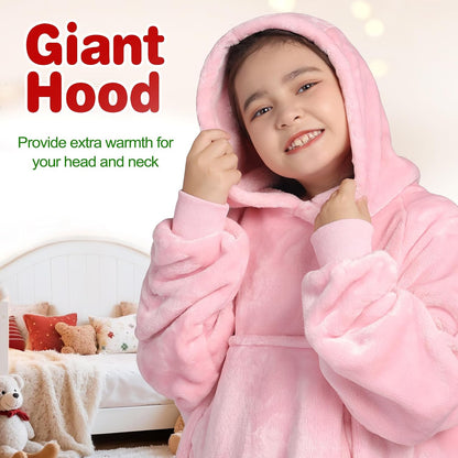 Wearable Blanket Sweatshirt Gifts for Women and Men, Warm and Cozy Giant Blanket Hoodie, Thick Flannel Blanket with Sleeves and Giant Pocket - Dark Gray