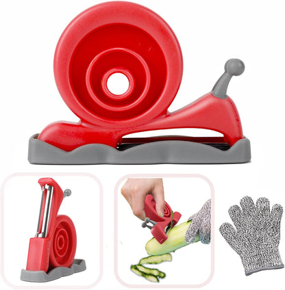 Kibbidea Vegetable Peeler, Kids Potato Fruit Peeler for Kitchen | Protective Cover, Cut-proof Glove, Kids Cooking Tools, Cute Kitchen Accessories