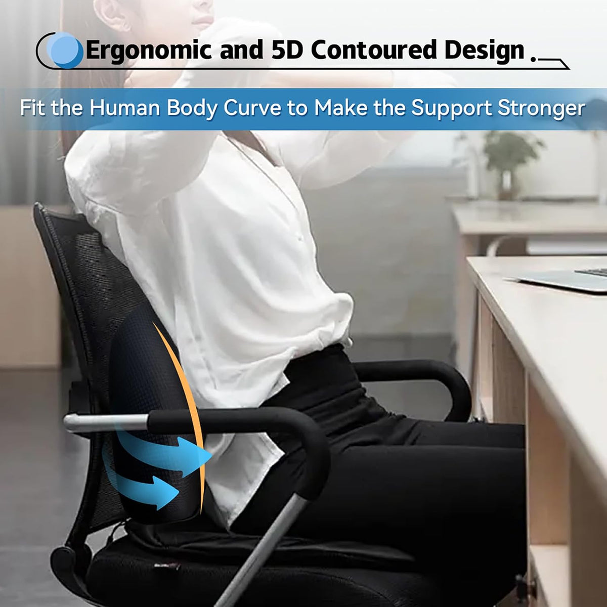 Super Cozy Lumbar Support Pillow for Car/Office Chair, 100% Memory Foam