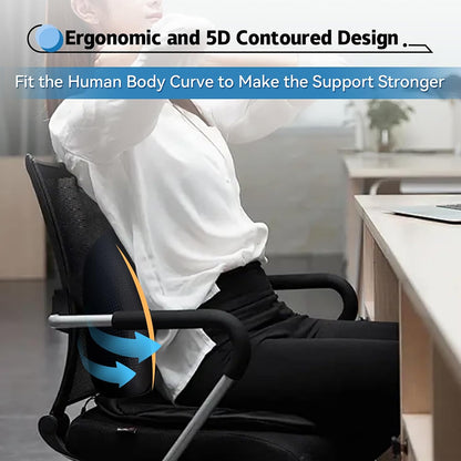 Super Cozy Lumbar Support Pillow for Car/Office Chair, 100% Memory Foam