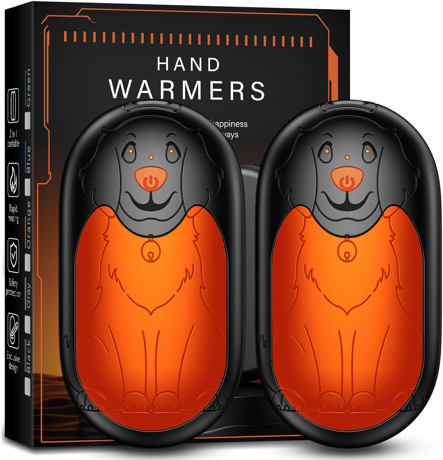 Hand Warmers Rechargeable 2 Pack, Magnetic Electric Handwarmer, 3-Level Steady Temperature, Up to 24 Hours Heating for Christmas Birthday Gifts, Hunting Essentials