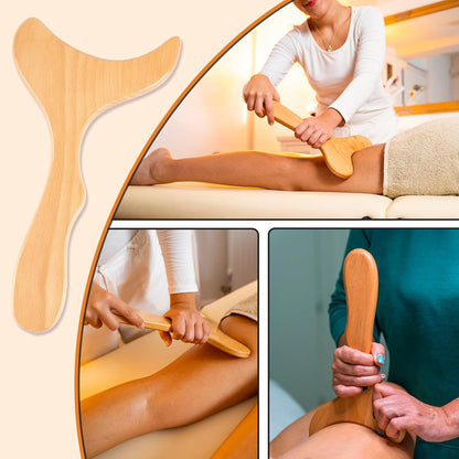 KintKita Wood Therapy Massage Tools,Wooden Lymphatic Drainage Massager, Cellulite Remover Body Sculpting Tool for Cellulite Reduction,Muscle Tension Release,Body Contouring-12 * 6 in
