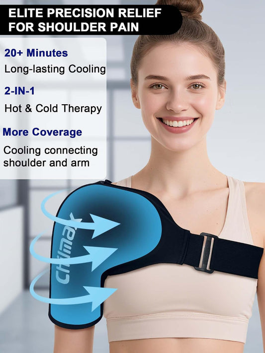 Shoulder Ice Pack Wrap for Rotator Cuff Cold Therapy Brace | Reusable Heat & Cooling Compression Gel Arm Sleeve for Shoulder Pain Relief, Injuries Post-Surgery Recovery,Men Women Gift