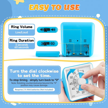 Secura 60-Minute Visual Timer, with Schedule Tasks for Kids with ADHD & Autism, Daily Routine Checklist Visual Schedule, Time Management Tool for Classroom & Home(82 Cards)