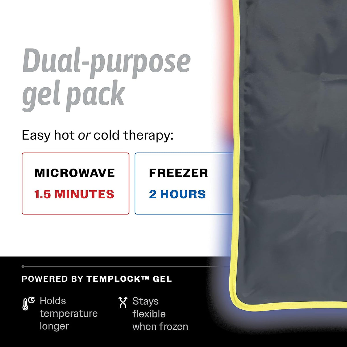 Hot & Cold Reusable Gel Pack Wrap for Neck/Shoulder/Back Pain Relief - Flexible Soft Compress - Ice & Heat Therapy for Rotator Cuff, Cervical, Pain, Swelling, Injuries and Surgery - Sport Temp