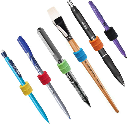 4 Pack Black Strong Magnetic Pen Pencil Holder for Fridge Whiteboard | Fits pens, pencils and markers up to 0.5in, with adhesive metal plates for lockers, cabinets, music stand and smooth surfaces