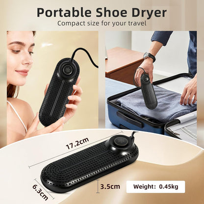 Electric Shoe Dryer, Footwear Dryers with 3/6/9 Hours Timer, Built-in Airflow Fan, Portable Dryers for Sneakers