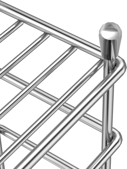HBlife Toothbrush Holders for Bathroom, 5 Slots Silver Stainless Steel Bathroom Accessories Organizer