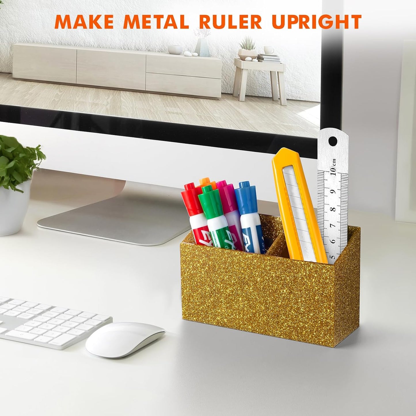 BEYGORM Magnetic Dry Erase Marker Holder for Whiteboard & Refrigerator | Non-slip Acrylic Pen Holder for Classroom, Fridge Magnet, Locker Organizer Accessories, Teacher & School Supplies(Black)