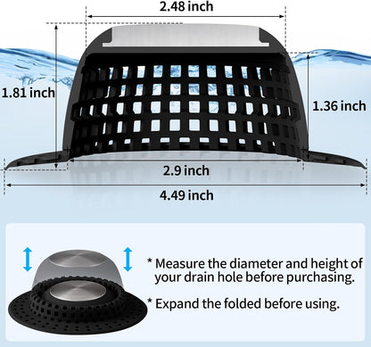 Aluvor Shower Drain Hair Catcher Bathtub Drain Cover Sink Drain Protector | Bathroom Sink & Bathtub Drain Strainer for Pop-Up & Regular Drains, Silver Grey