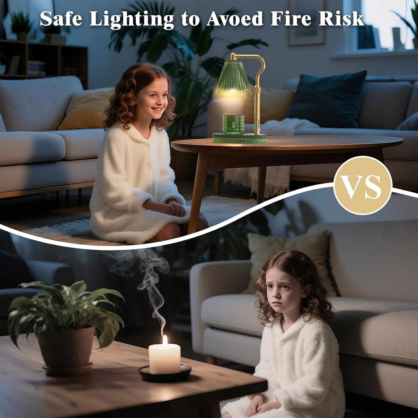 Flower Candle Warmer Lamp,Adjustable Timer & Dimmer(Black2) | Adjustable height fits jars. Timer & dimmer safe melt. 2 bulbs & heat-proof base. Perfect for bedroom, office, or gifting.