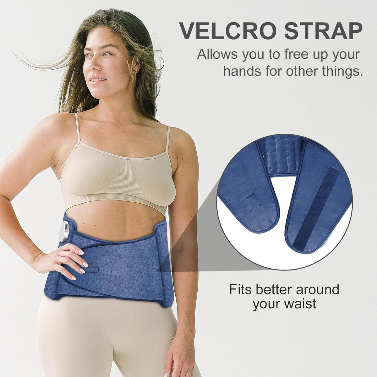 Heat Pad for Back Pain Relief Electric Heating Pads with 6 Temperatures Soft Detachable Heat Pad for Man Women (Gray)