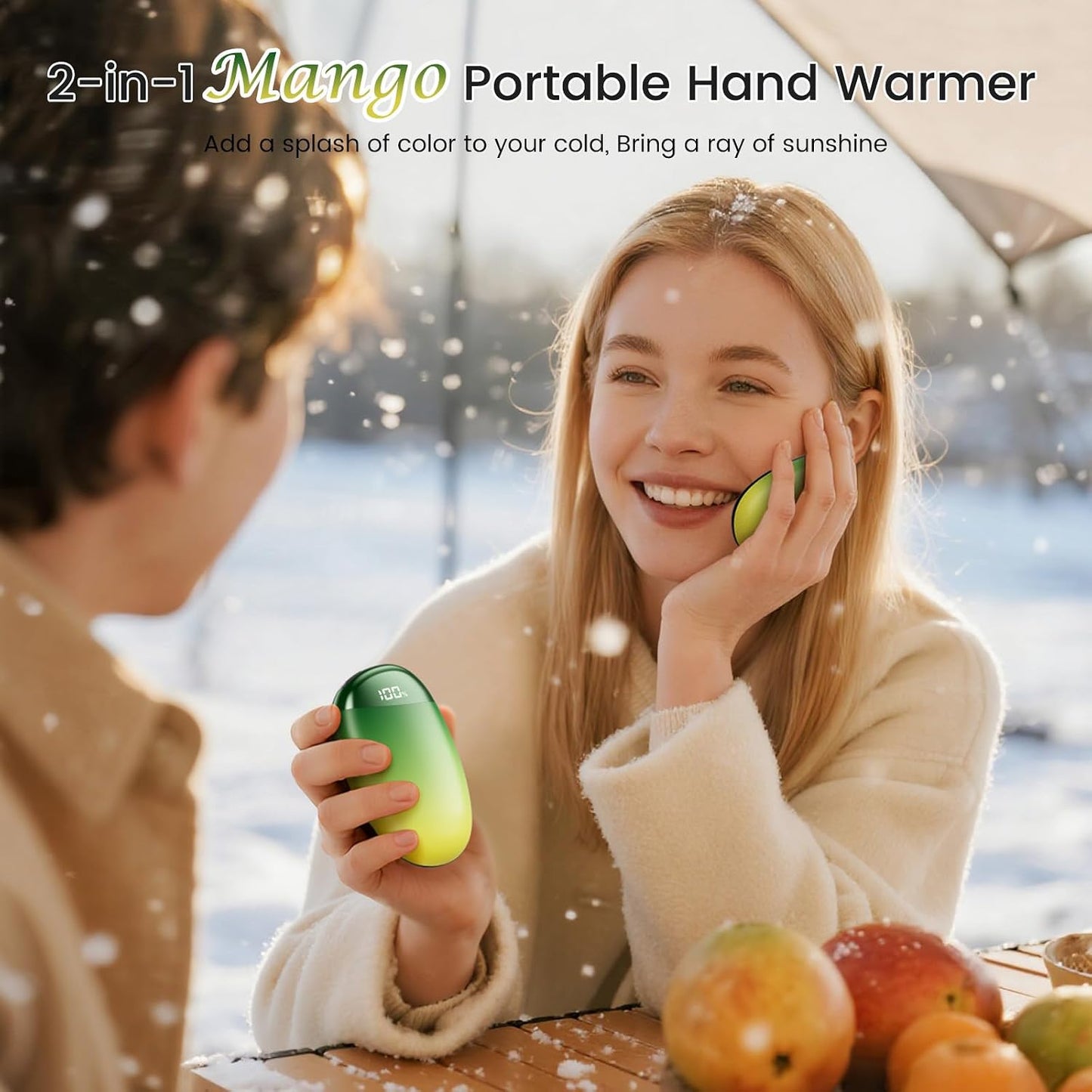 coldSky Rechargeable Hand Warmers 2 Pack, Magnetic 2-in-1 Reusable Electric Hand Warmer, 3 Heat Settings Portable Pocket Hand Heater Gifts for Women Men Christmas, Skiing, Camping, Hunting