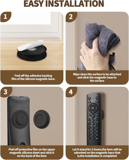 6 Pack Magnetic Remote Control Holder – Upgraded Silicone Magnetic Wall Mount for TV, Fan & Air Conditioner Remotes – Self-Adhesive, No-Drill Remote Control Holder Wall Mount