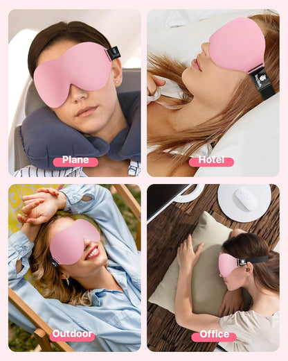 Sleep Mask for Side Sleepers, 3D Contoured Eye Mask for Sleeping, Soft Memory Foam Eye Cover with Adjustable Strap, No Pressure on Eyes, Travel Sleep Mask for Men Women, Shift Work & Naps