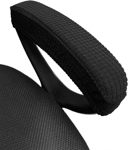 Melaluxe Office Chair Armrest Covers, Stretchable Removable Washable Chair Arm Covers, Elastic Desk Computer Gaming Chair Arm Rest Protector Slipcovers (Black)