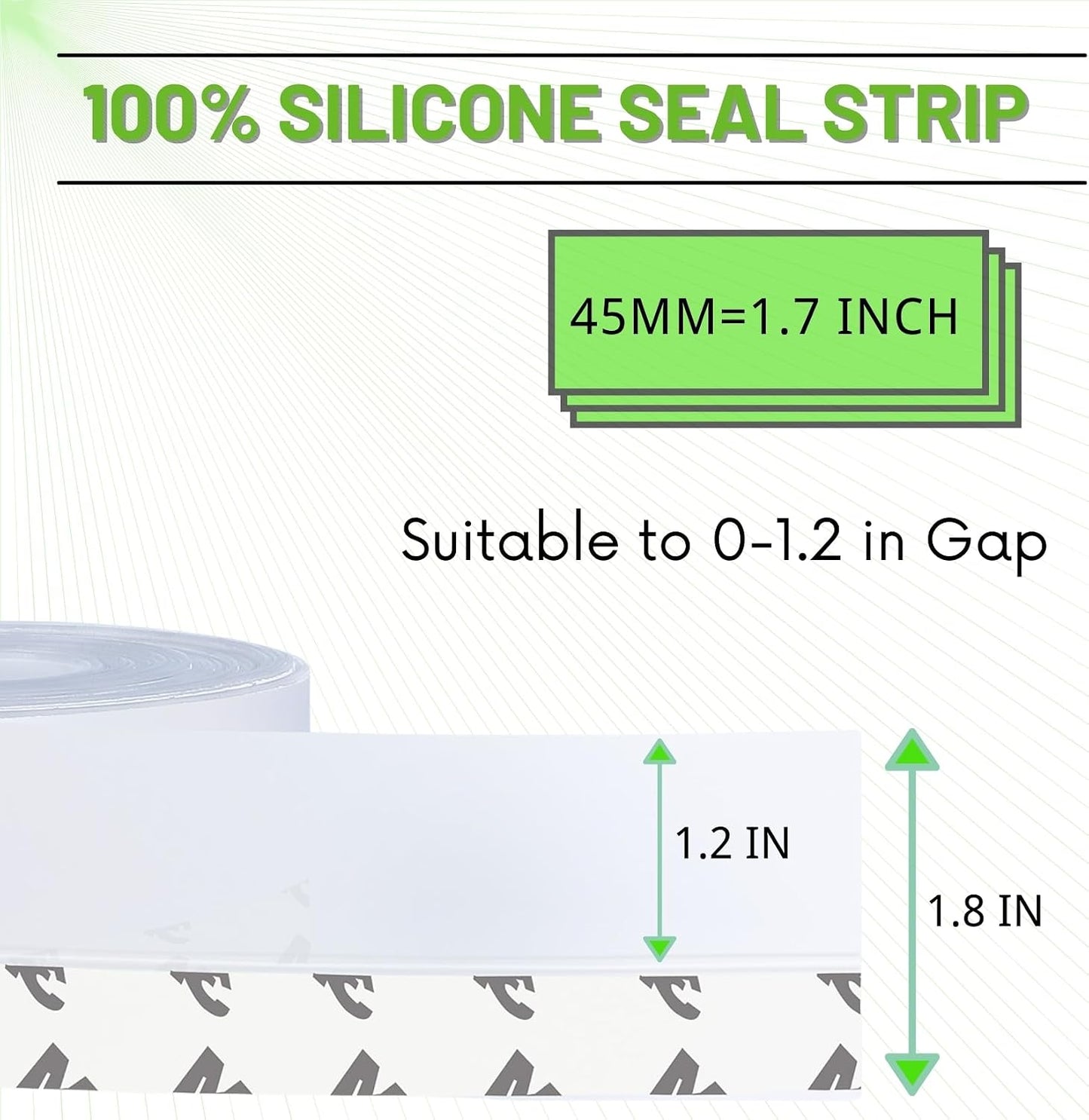Weather Stripping Door Seal - Updated 1.4in Door Draft Stopper | Silicone Seal Strip for House and Glass Shower Doors for Windows Gaps of Collision and Side, Window Insulation for Winter