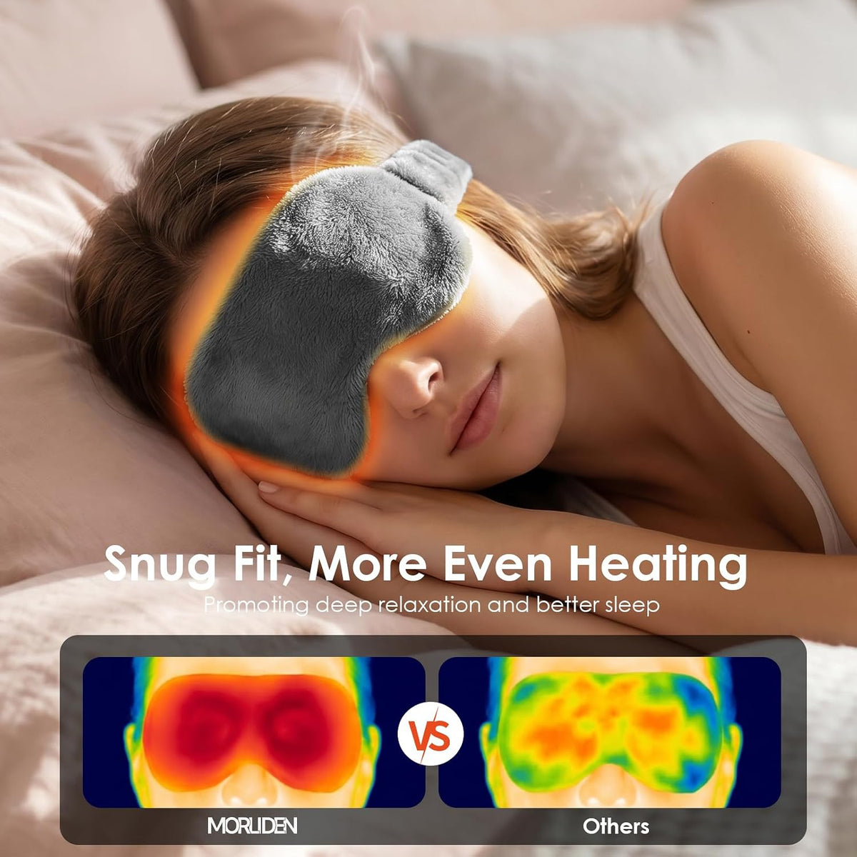 MORLIDEN Heated Eye Mask for Dry Eyes & Stye - Microwavable Warm Compress