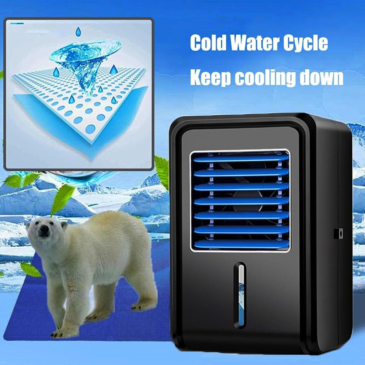 1.6 * 0.7/1.4M Bed Cooling System for Night Sweats with 4 Speed Air Cooler Fan,Water Bed Cooler Ideal for Hot Sleepers (1.6 * 0.7M)