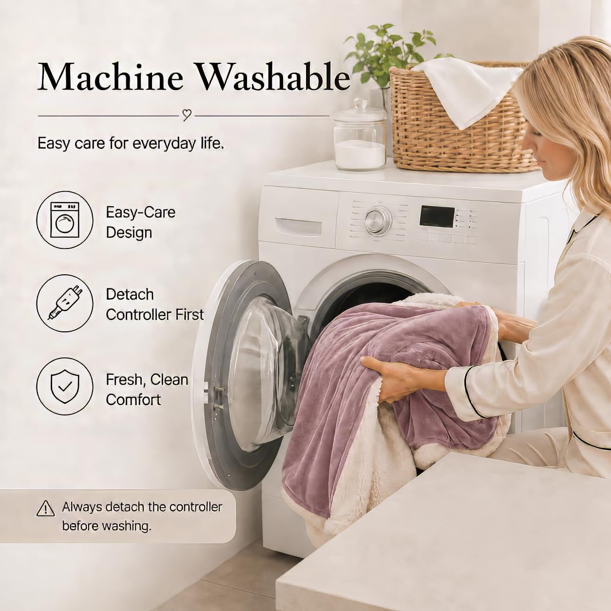 Electric Heated Blanket Full Size 72"x84" – Light Gray | ETL for Safe Overnight, 4 Heat Settings & 10H Auto Off, Dual-Sided Microplush Sherpa for Home Night, Machine washable