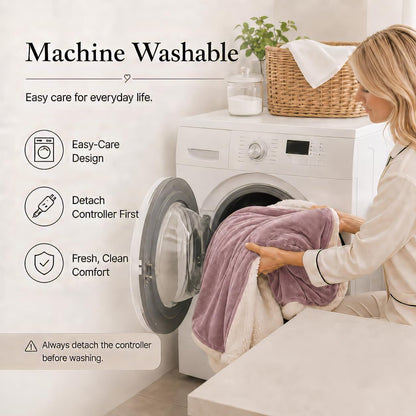 Electric Heated Blanket Full Size 72"x84" – Light Gray | ETL for Safe Overnight, 4 Heat Settings & 10H Auto Off, Dual-Sided Microplush Sherpa for Home Night, Machine washable