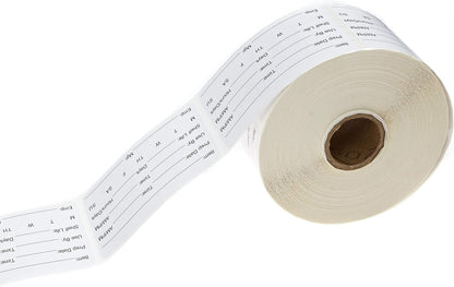500 Dissolvable Food Prep Labels 1" x 2" Restaurant Quality Food Stickers/Meal Prep Leftovers Containers Organization/Made in The USA