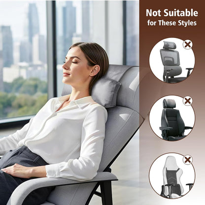 WdFour Velvet Neck & Head Pillow for Recliner Chair, Small Ergonomic Cervical Support Pillow for Home, Office and Travel, Non-Slip Cushion for Tension Relief & Shoulder Comfort (Chocolate)