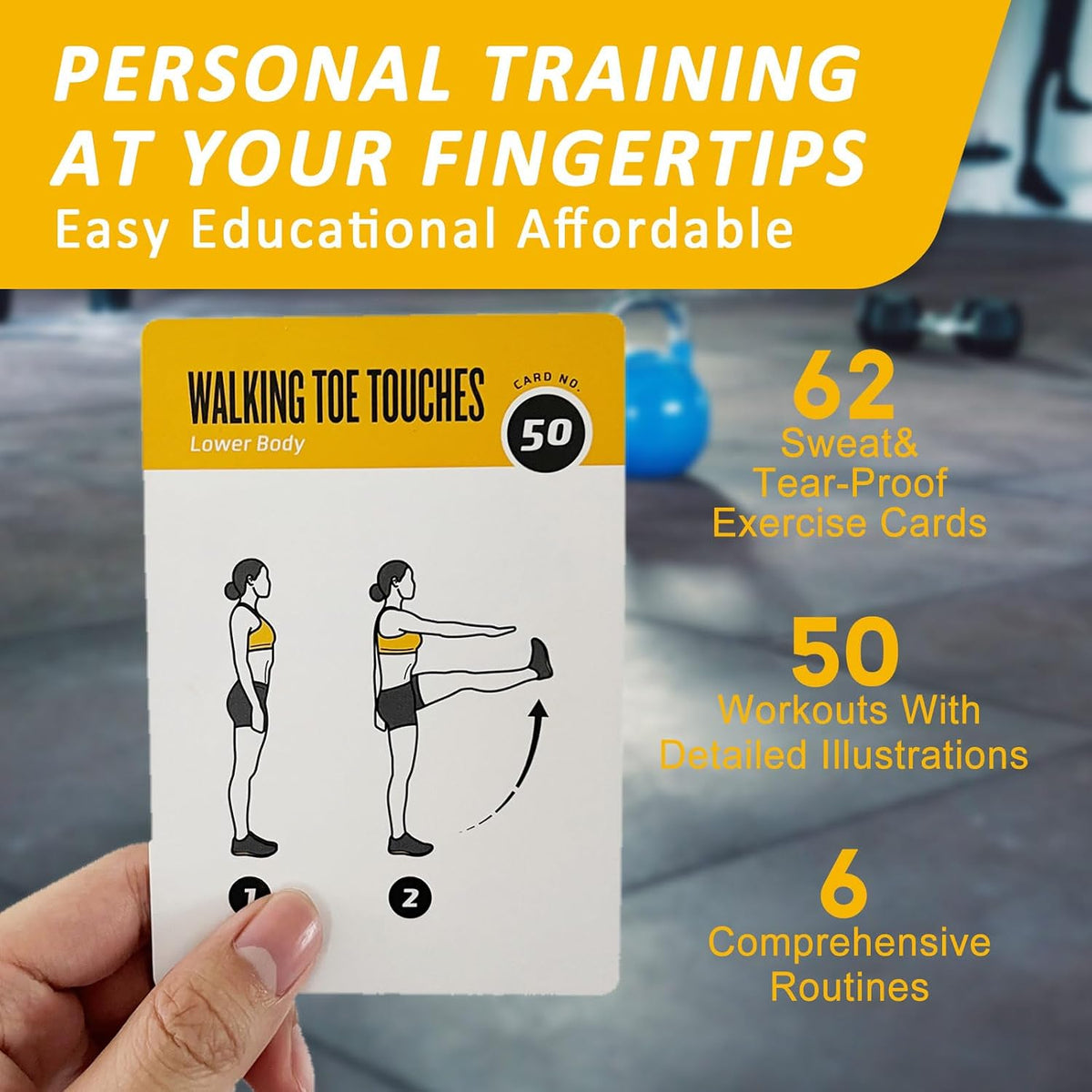 Half Balance Ball Workout Cards, 62 Exercises Cards Deck Large Size 5" x 3.5" Fitness Cards for Women & Men, Beginner Fitness Guide to Training Exercises at Home or Gym