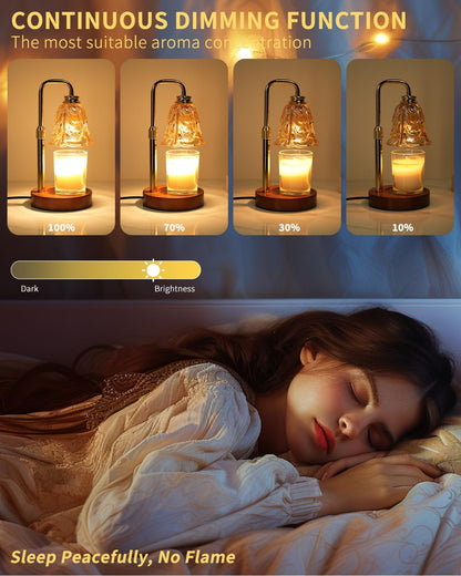 SupBri Candle Warmer Lamp with Timer & 4Bulbs, Pink Flower Glass Shdae
